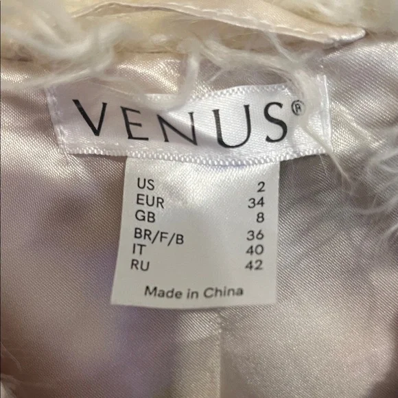 VENUS Multicolor Faux Fur Jacket with White Collar - Picture 4 of 5